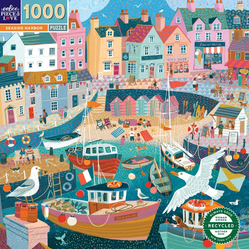 EeBoo 1000 Pc Puzzle - Seaside Harbor