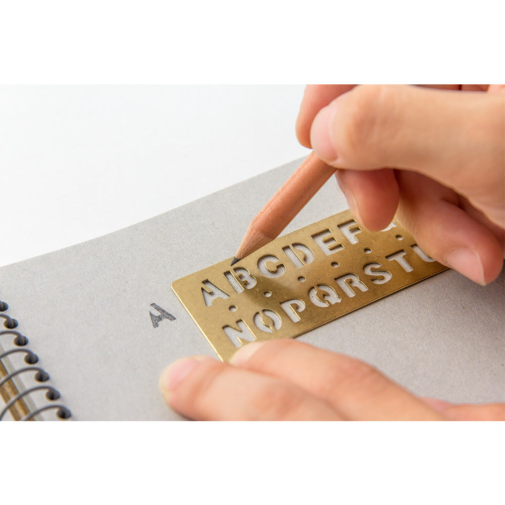 TRAVELER'S CO Brass Alphabet Template Bookmark