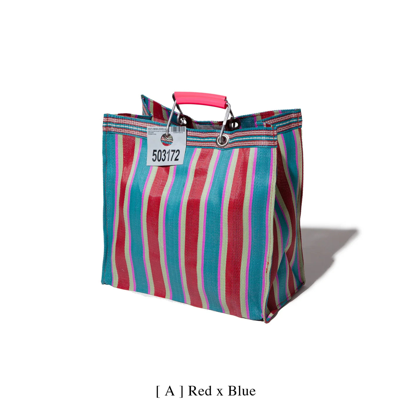 Recycled plastic stripe bag - Square