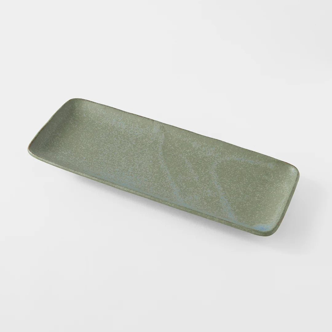 Made In Japan - Green Fade Rectangular Sashimi Plate