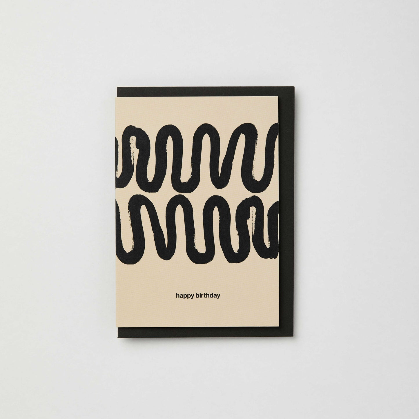 Kinshipped - Black and cream painted squiggle birthday card