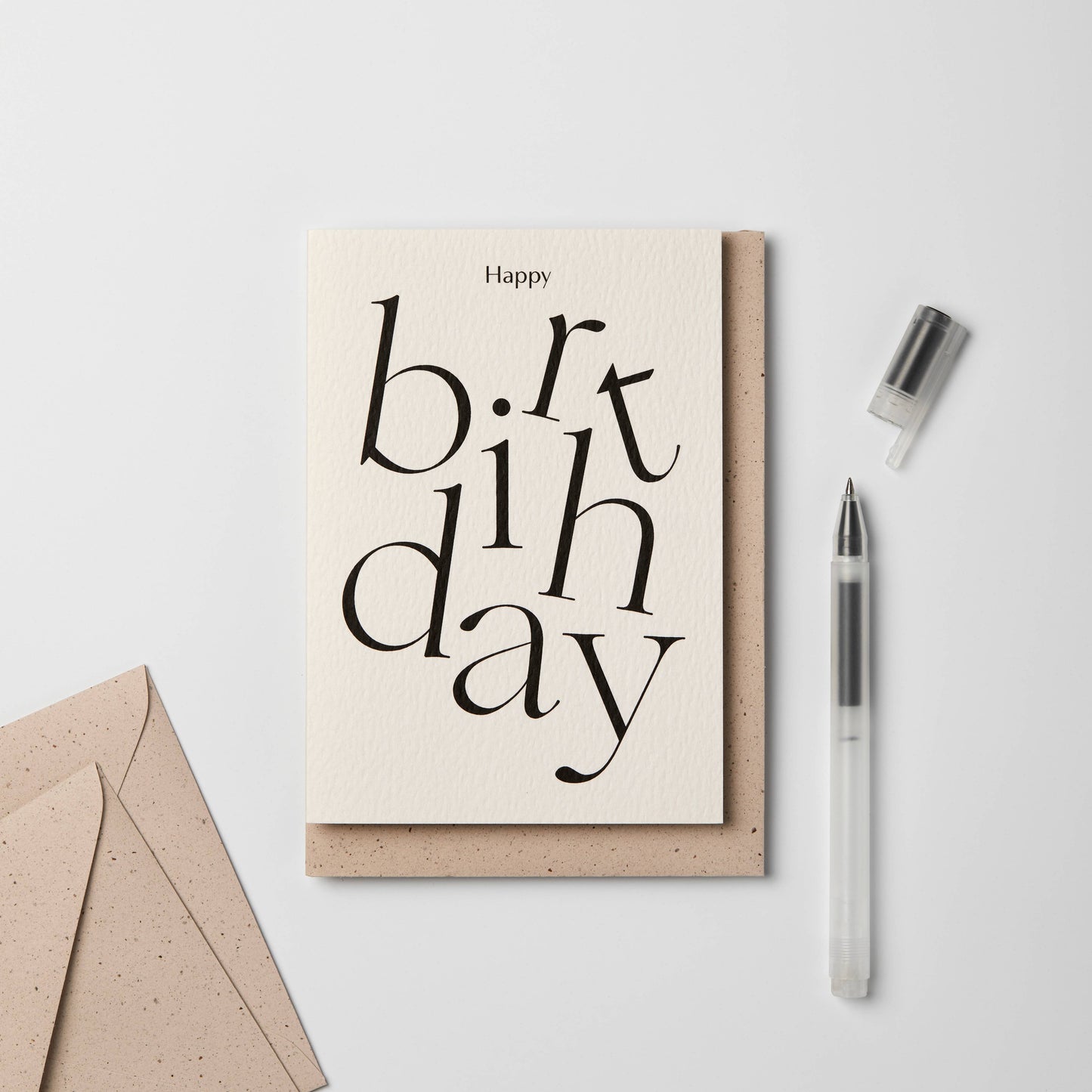 Kinshipped - Serif Type Happy Birthday Card