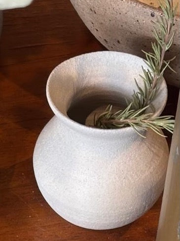 Emma Flaherty ceramics, White Round Vase Medium