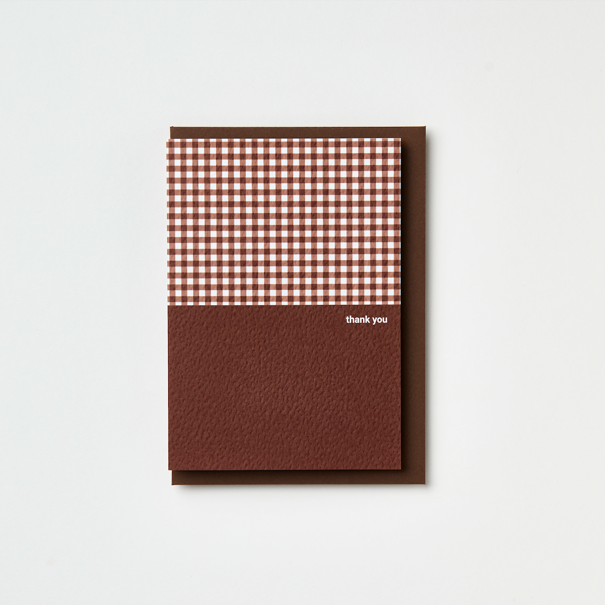 Kinshipped - Burgundy Gingham thank you card