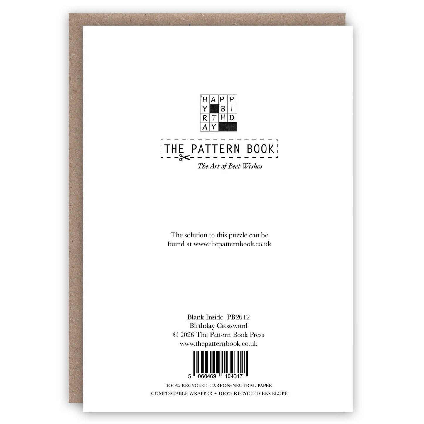 The Pattern Book - Birthday Crossword