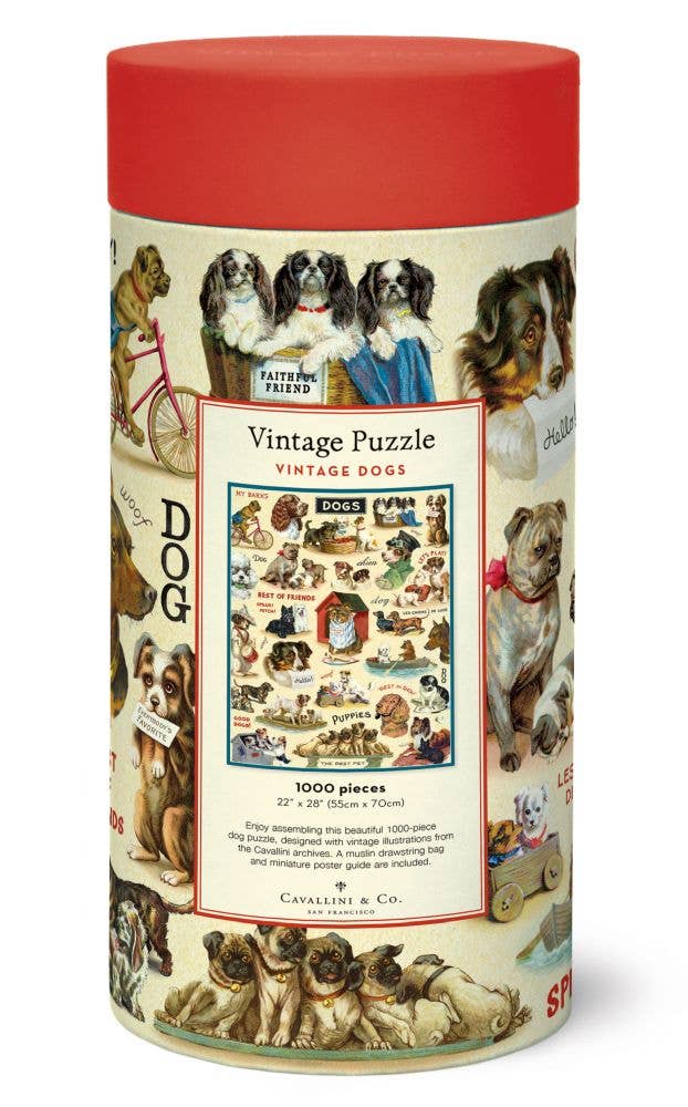 Cavallini 'Vintage Dogs' 1000 Pc Vintage Puzzle