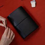 Refillable Notebook Folio > Raven Black Trifold