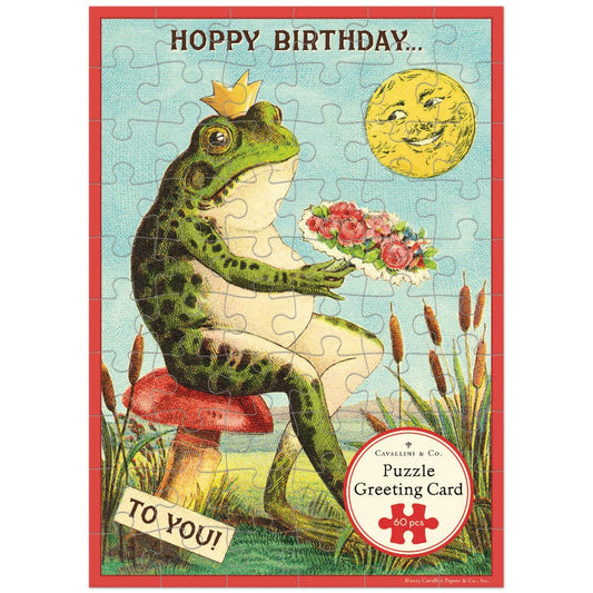 Cavallini Puzzle Greeting Card 60 Pc - Frog
