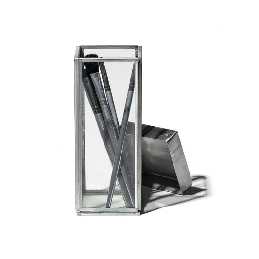Puebco Glass Box with Recycled Steel Lid/Pen Stand