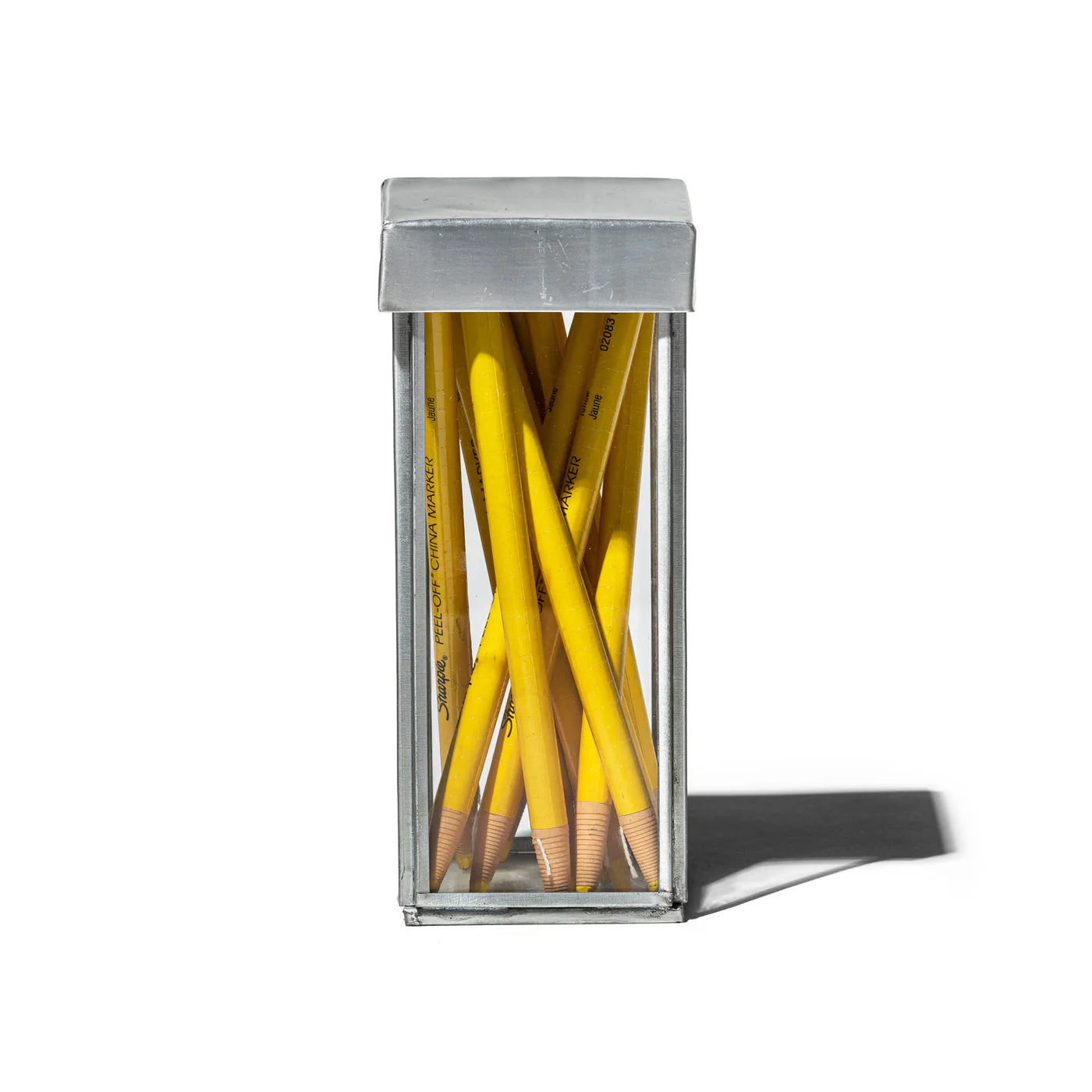 Puebco Glass Box with Recycled Steel Lid/Pen Stand