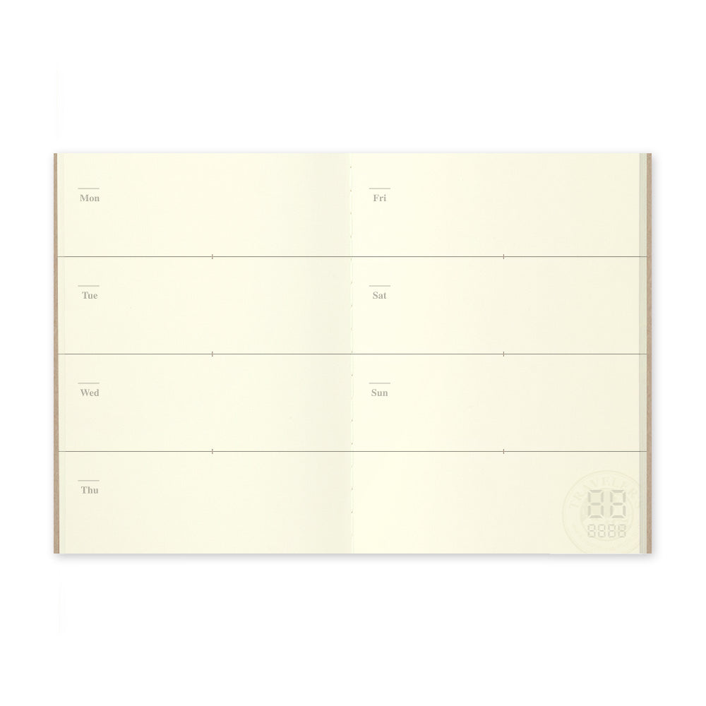 TRAVELER'S 007 Undated Weekly Diary Notebook Refill Passport Size