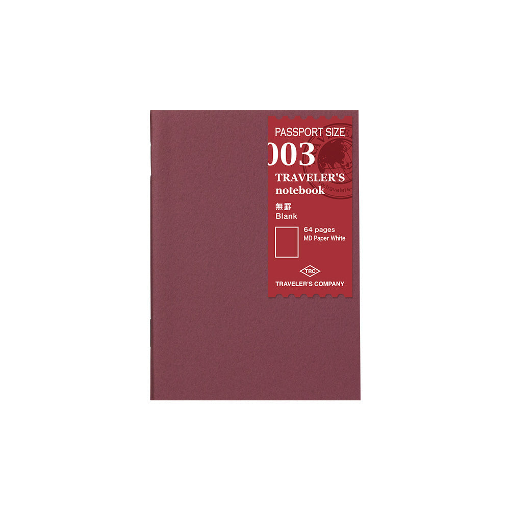 TRAVELER'S 003 Blank Notebook Refill Passport Size