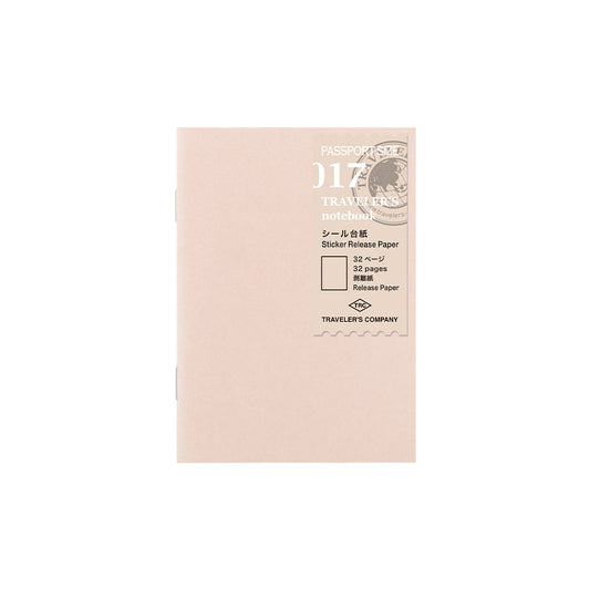 TRAVELER'S 017 Sticker Release Paper Notebook Refill Passport Size