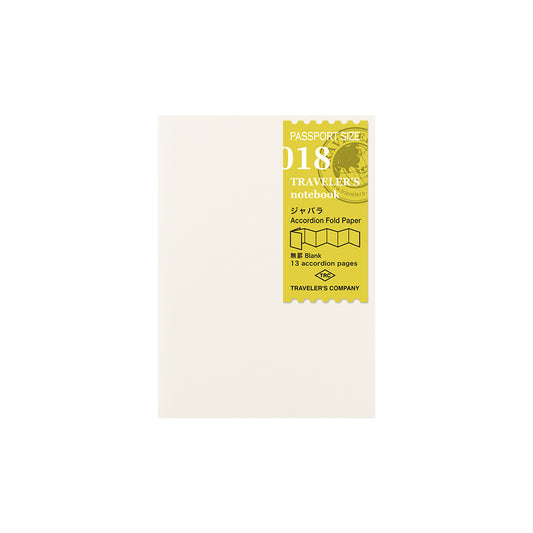 TRAVELER'S  018 Accordion Fold Notebook Refill Passport Size