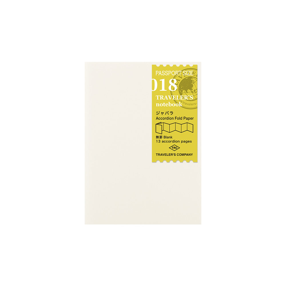 TRAVELER'S  018 Accordion Fold Notebook Refill Passport Size