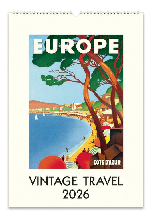 Cavallini 2026 Wall Calendar – Vintage Travel