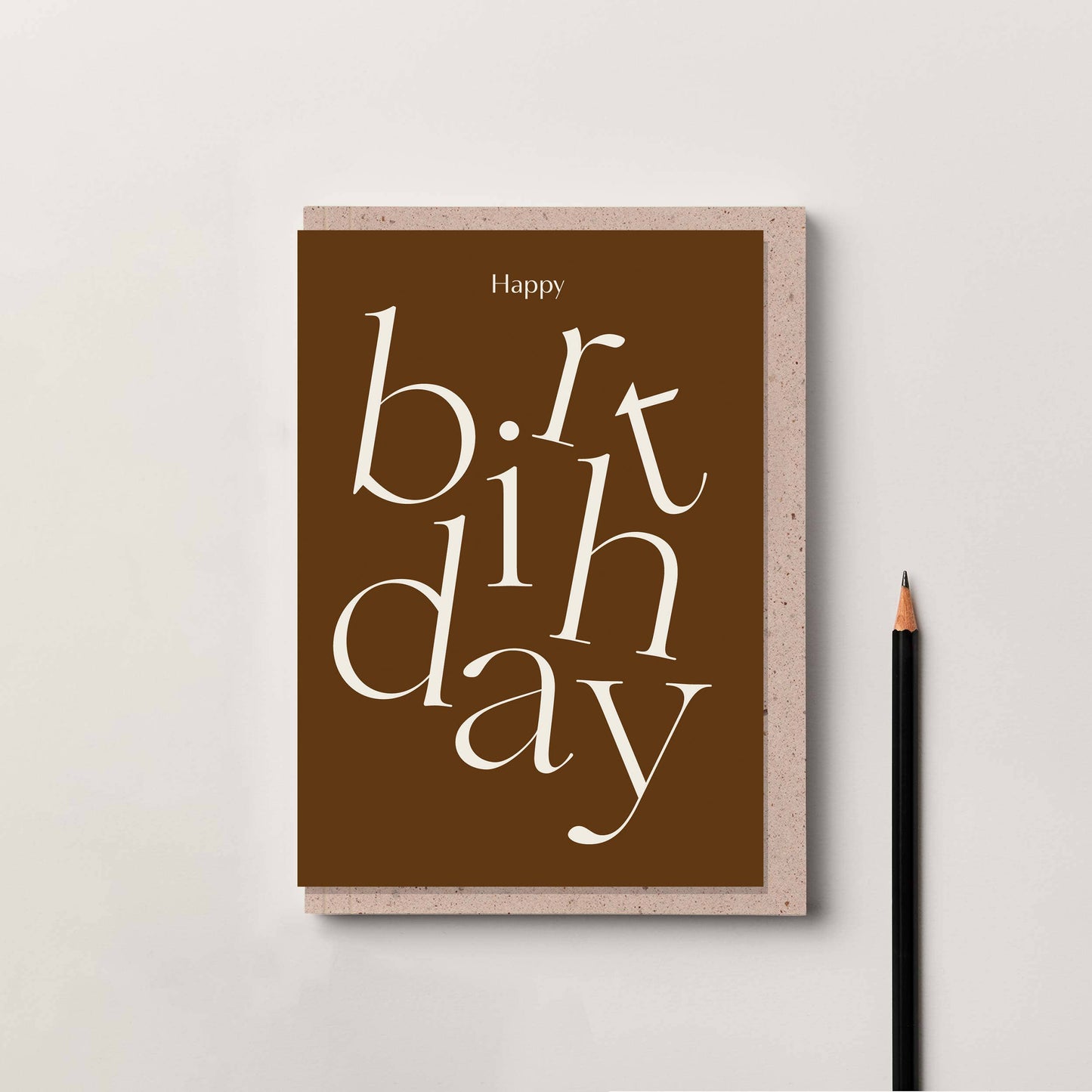 Kinshipped - Burgundy Serif Type Happy Birthday Card