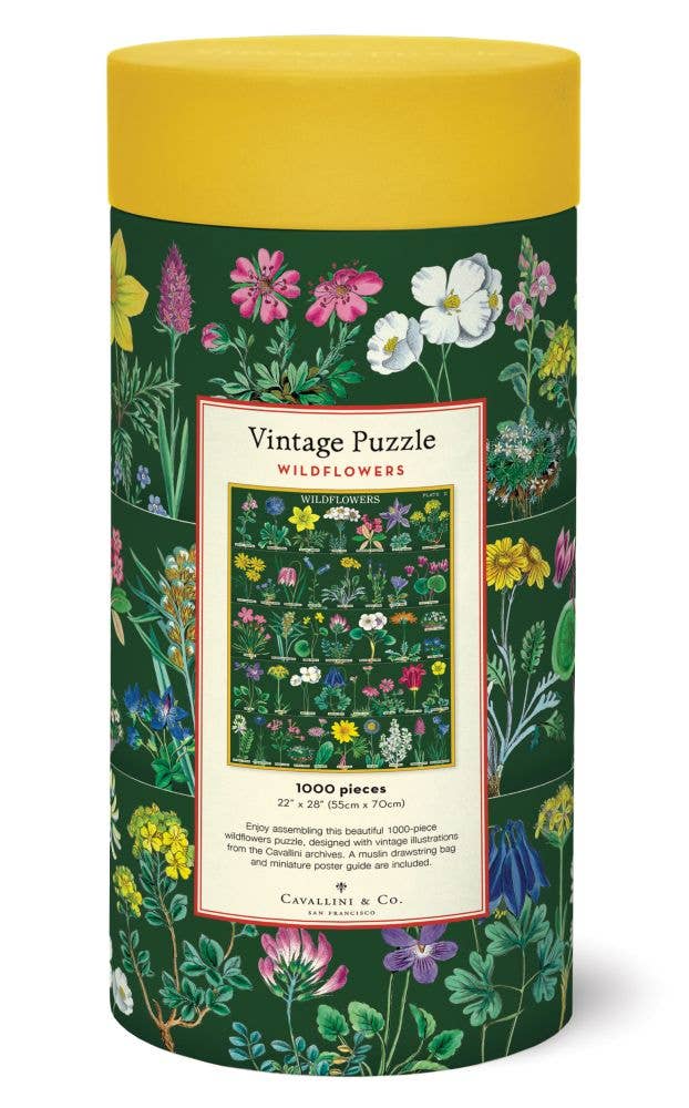 Cavallini 'Wildflowers' 1000 Pc Vintage Puzzle
