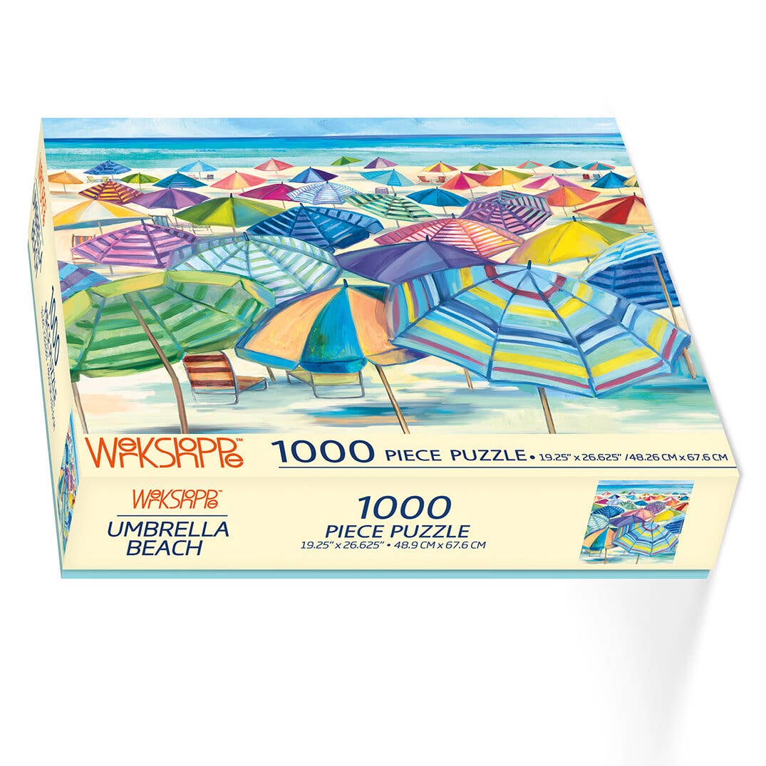 WerkShoppe 1000 Pc Puzzle – Umbrella Beach
