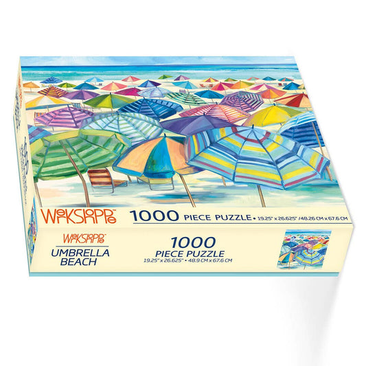 WerkShoppe 1000 Pc Puzzle – Umbrella Beach