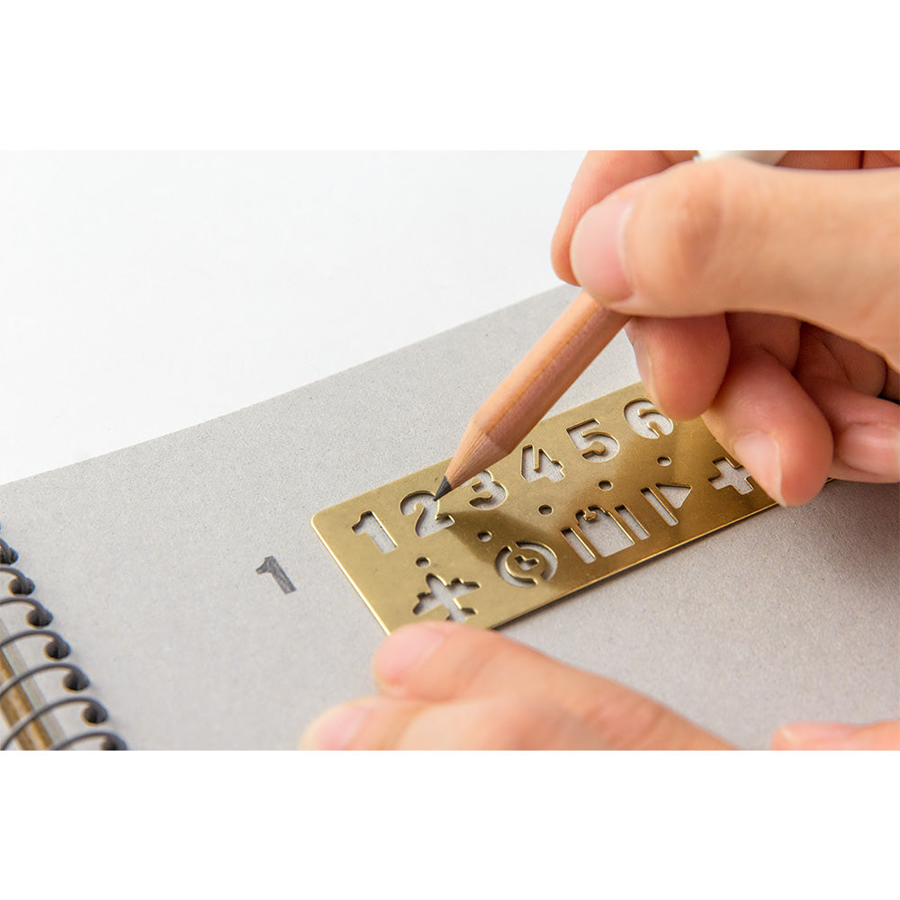 TRAVELER'S CO Brass Number Template Bookmark