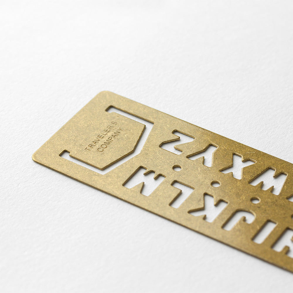 TRAVELER'S CO Brass Alphabet Template Bookmark