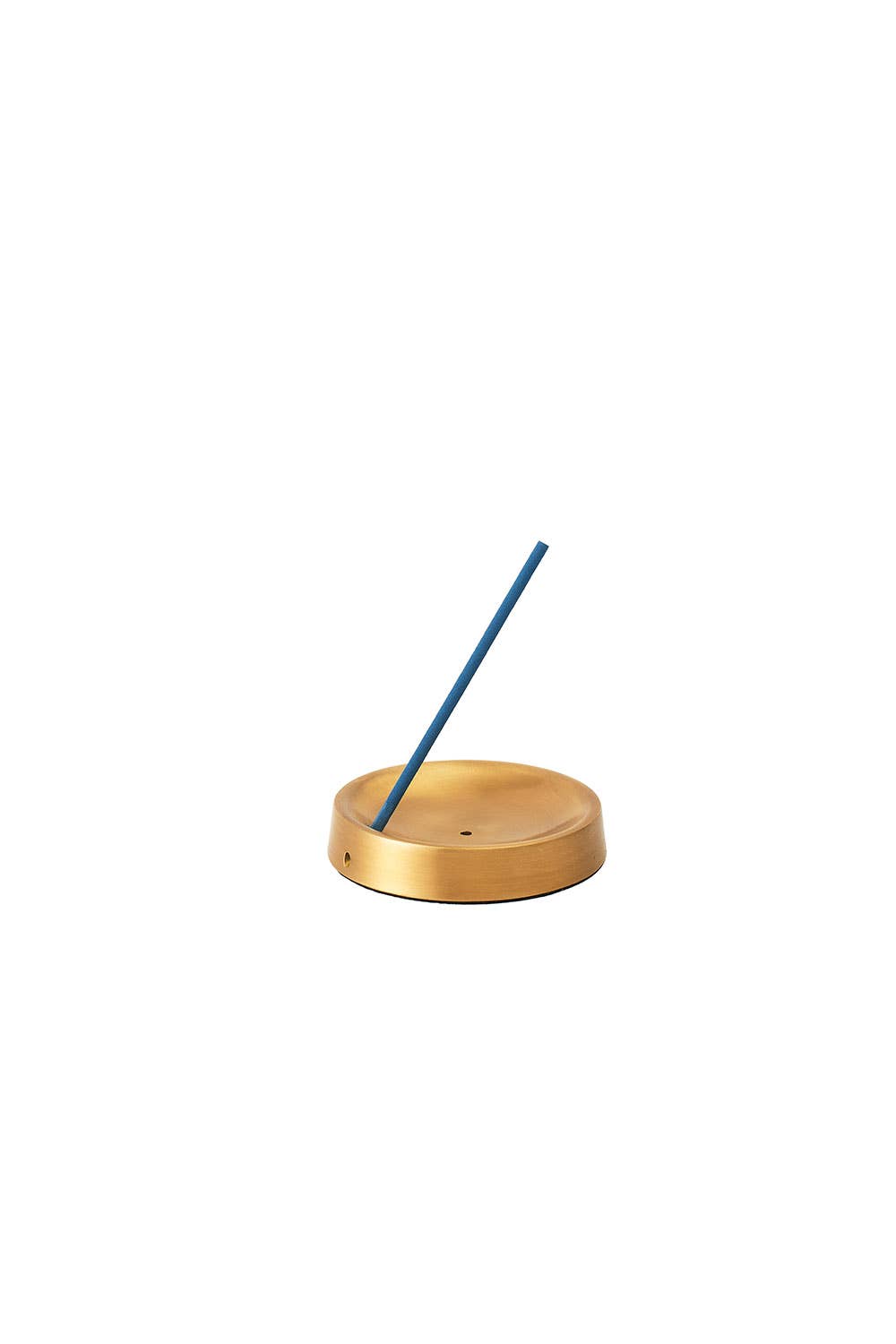 Fog Linen Work round brass incense stand, detail of hand finish