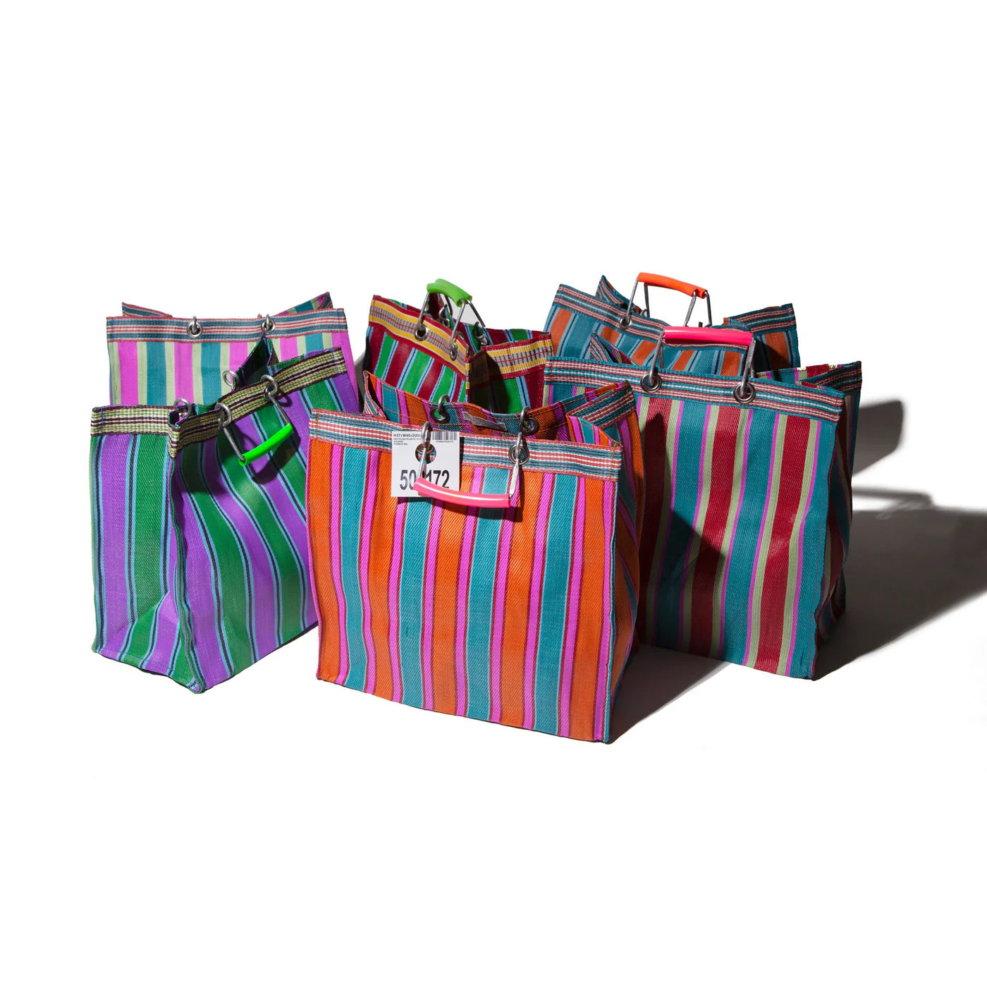 Recycled plastic stripe bag - Square