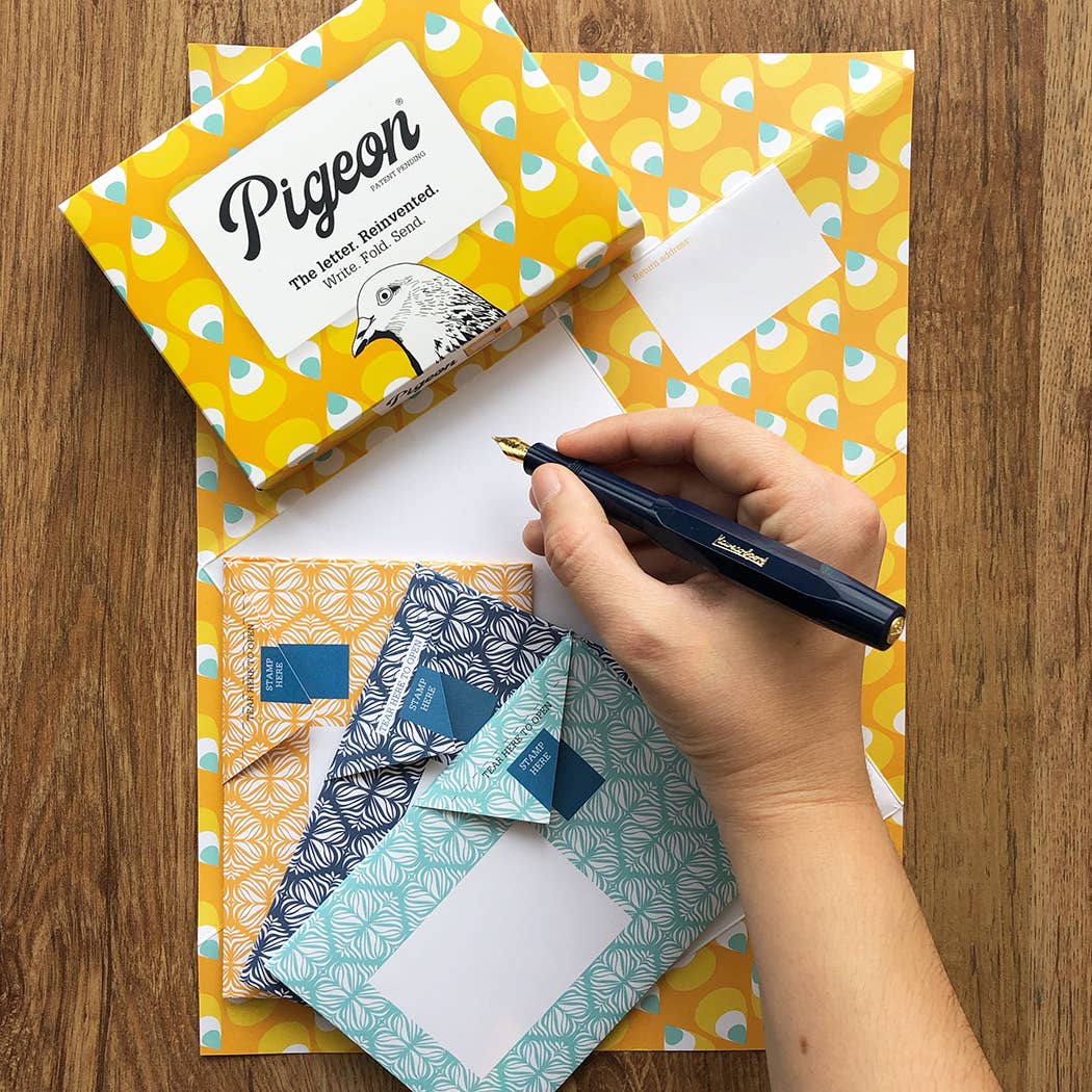 Pigeonposted - Pencil Pigeon, Folding Stationery Letter Set – Pack of 6