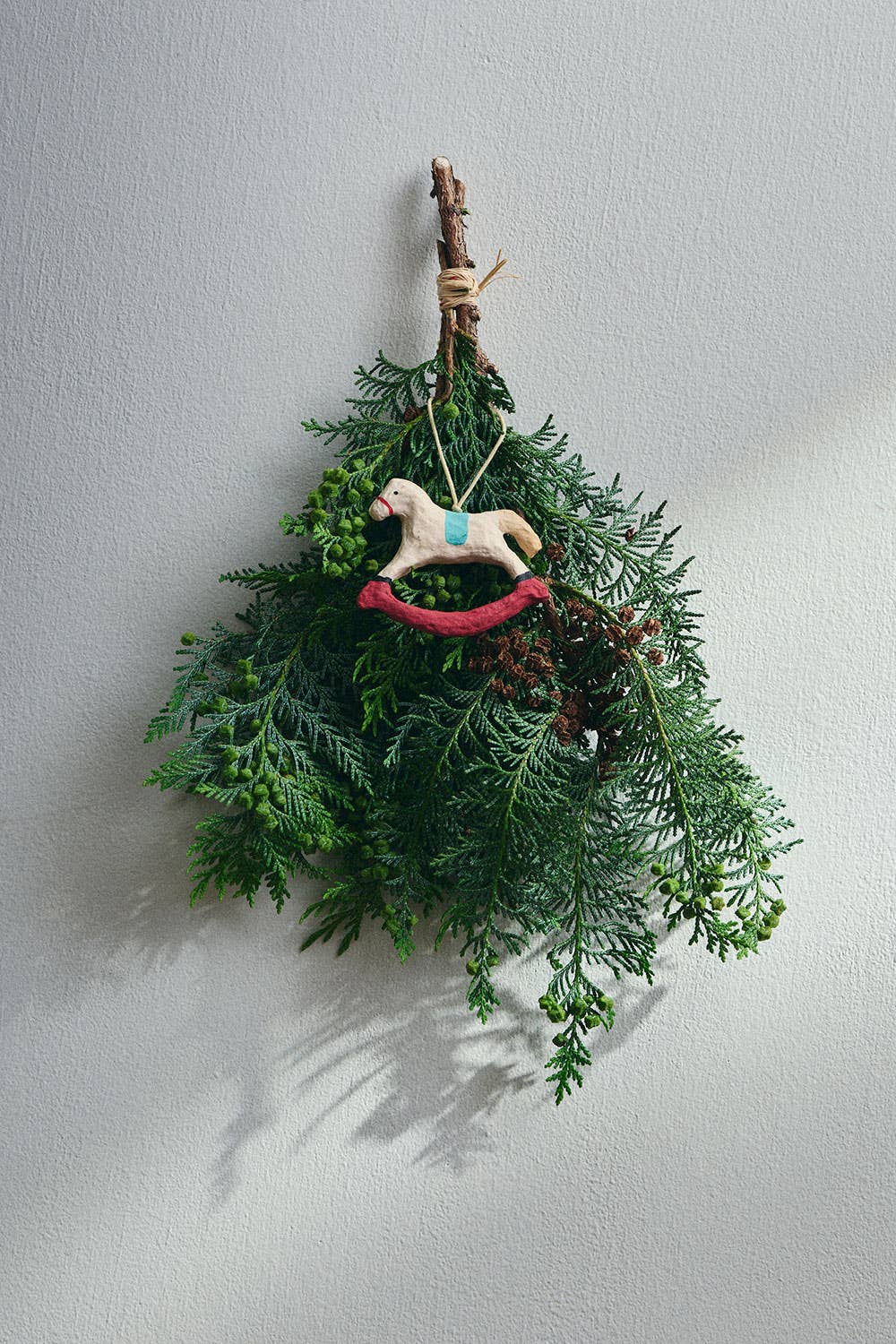 Fog Linen Work paper mache rocking horse ornament