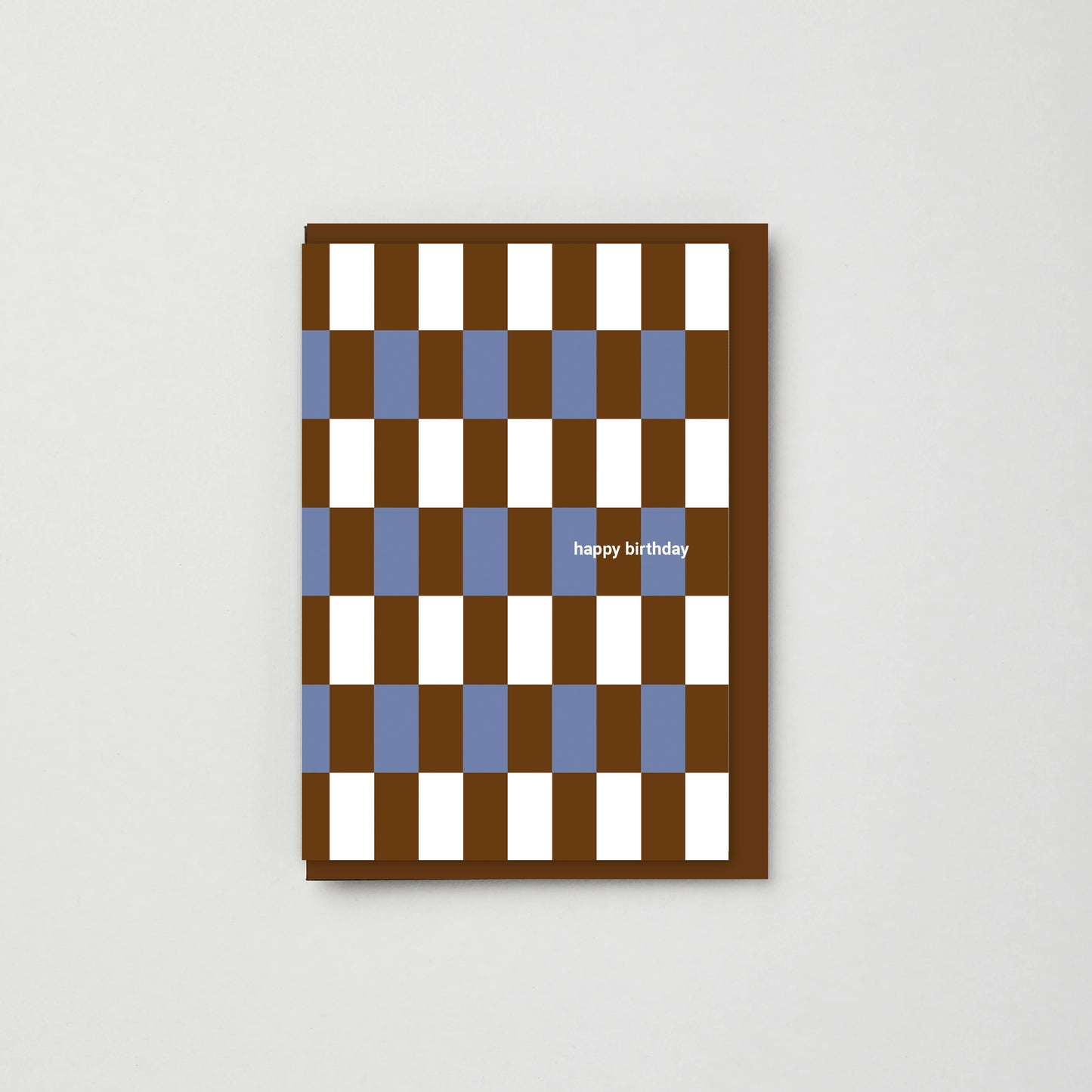 Kinshipped - Happy Birthday blue/burgundy brugge tile card
