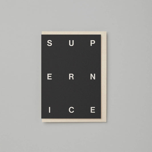 Kinshipped - SUPER NICE typography thank you card