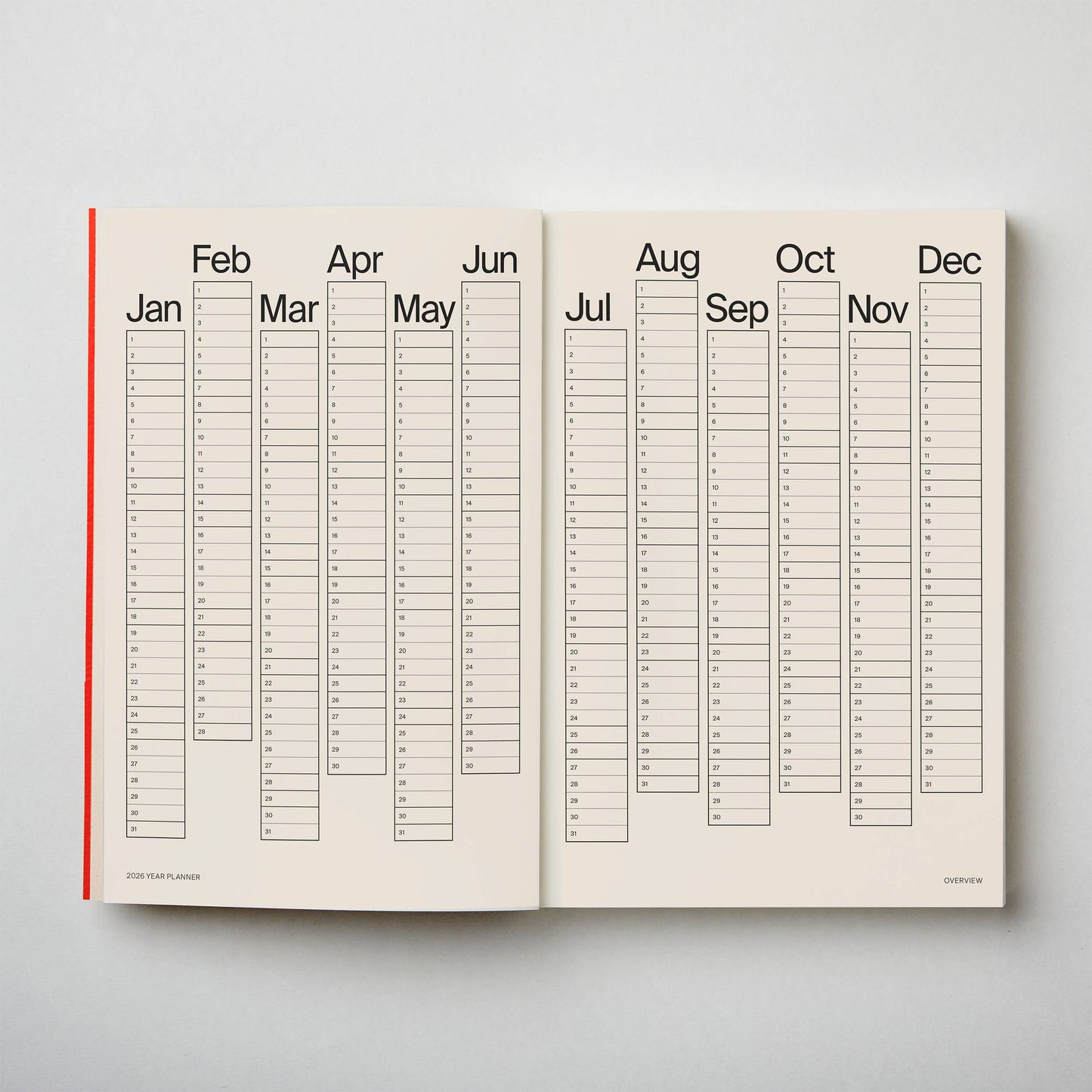 Red 2026 Planner with Black Foiled Cover
