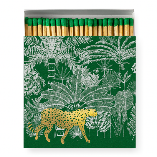 Green Cheetah In Jungle | Square - Safety Matches