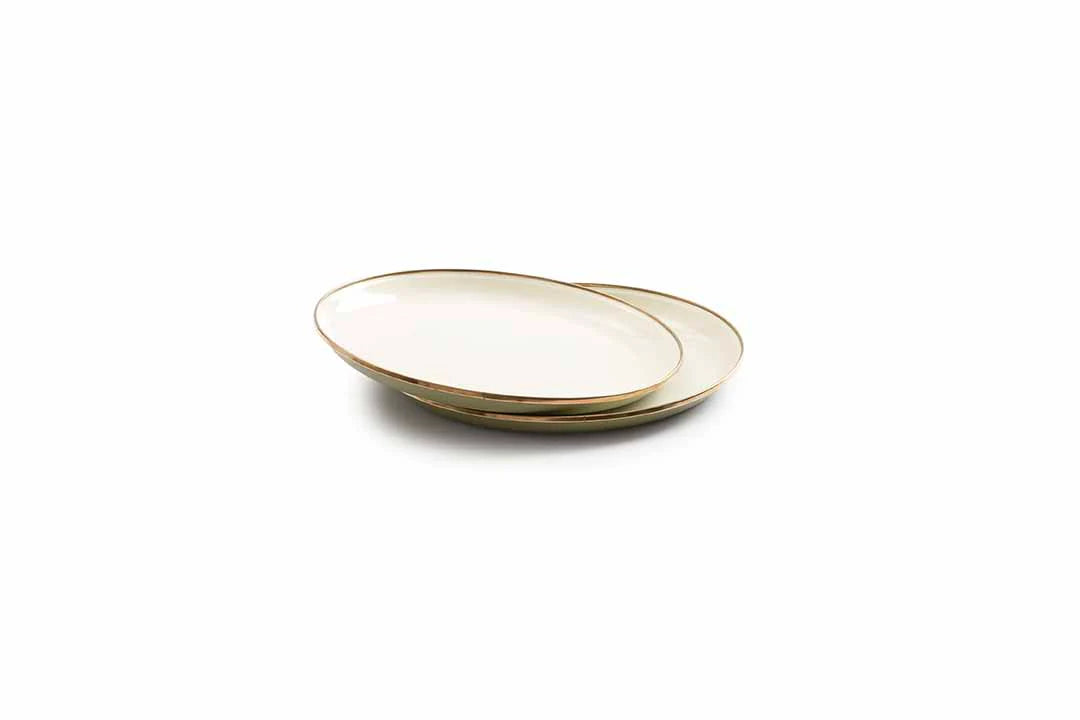 Barebones Enamel 2-Tone Deep Plate - Olive Drab