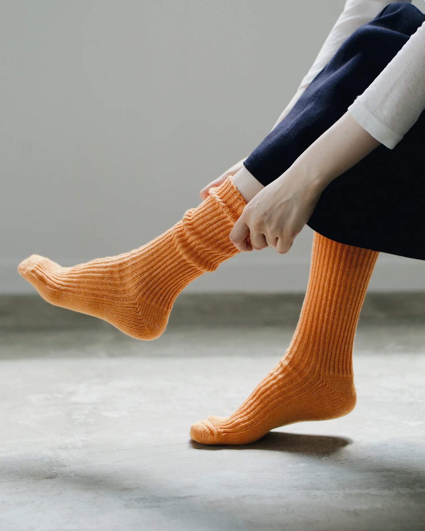 Nishiguchi Boston Hemp Cotton Ribbed Cotton Socks