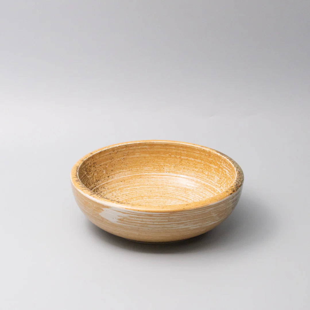 Wide Japanese Bowl, Burnt Orange Glaze