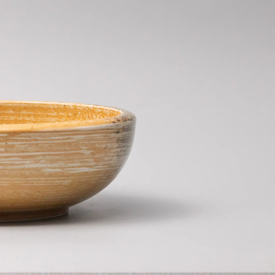 Wide Japanese Bowl, Burnt Orange Glaze