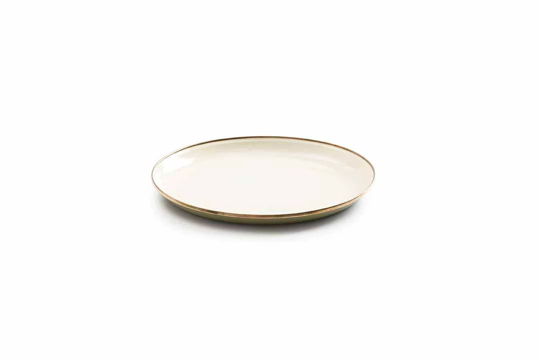 Barebones Enamel 2-Tone Deep Plate - Olive Drab