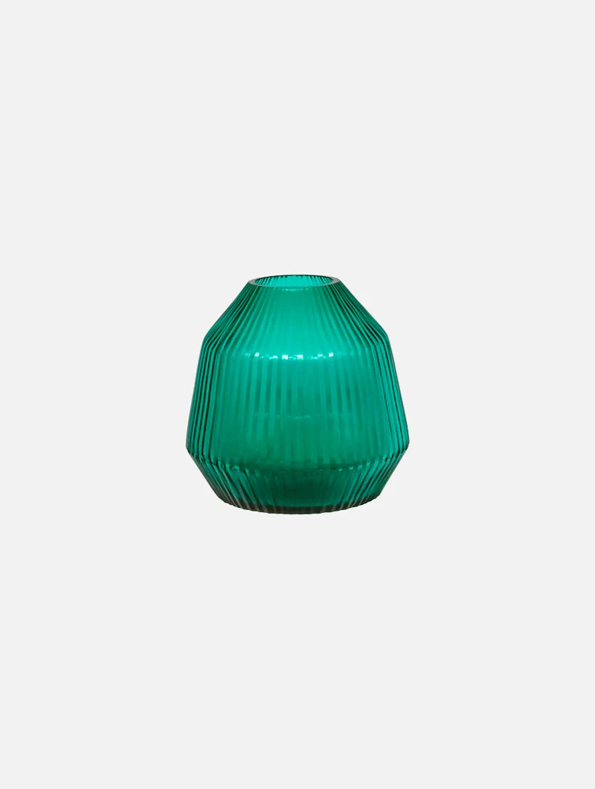 Brian Tunks Cut Glass Vase Conical, Mini.