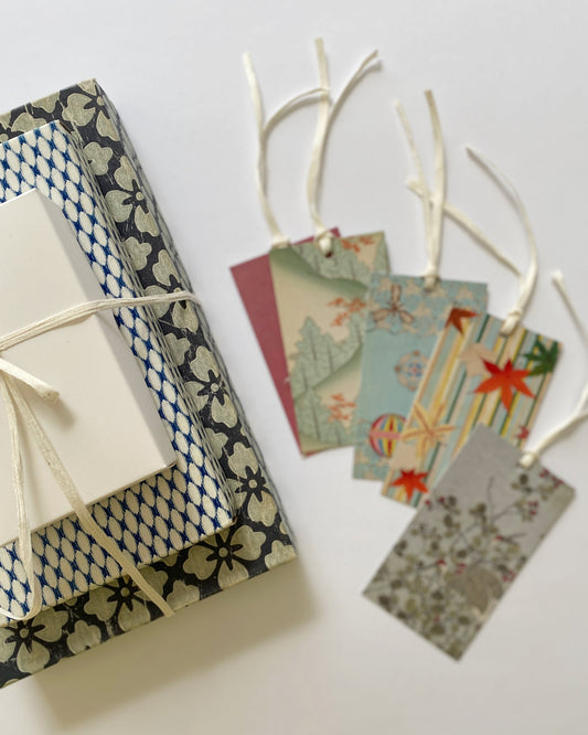 Kiku Print kimono gift tags, set of 5