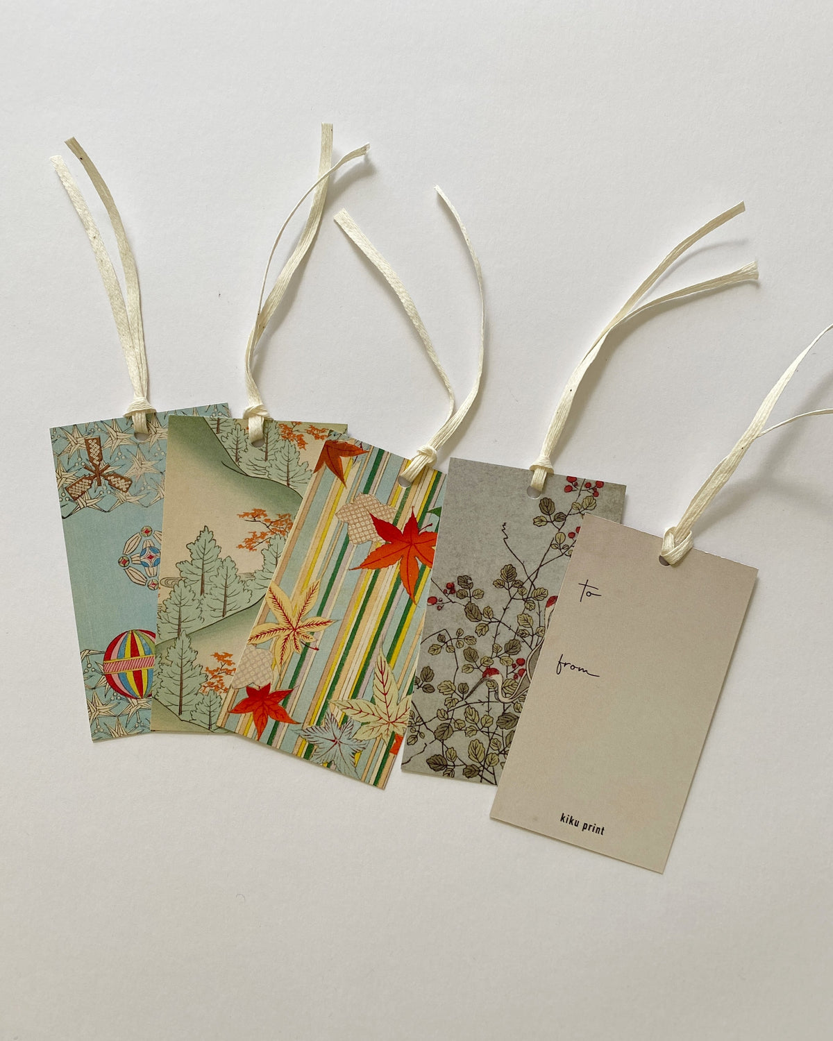 Kiku Print kimono pattern gift tags