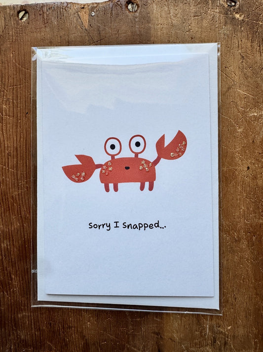Dandelion Greeting Cards - Sorry I Snapped (Crab)