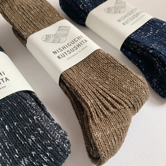 Nishiguchi Boston Hemp Cotton Ribbed Cotton Socks