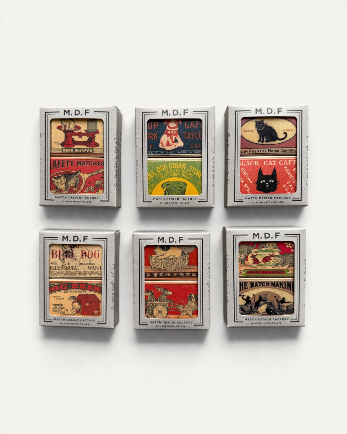 Kobe Match Co Safety Matches, Twin Box, Cats & Dogs