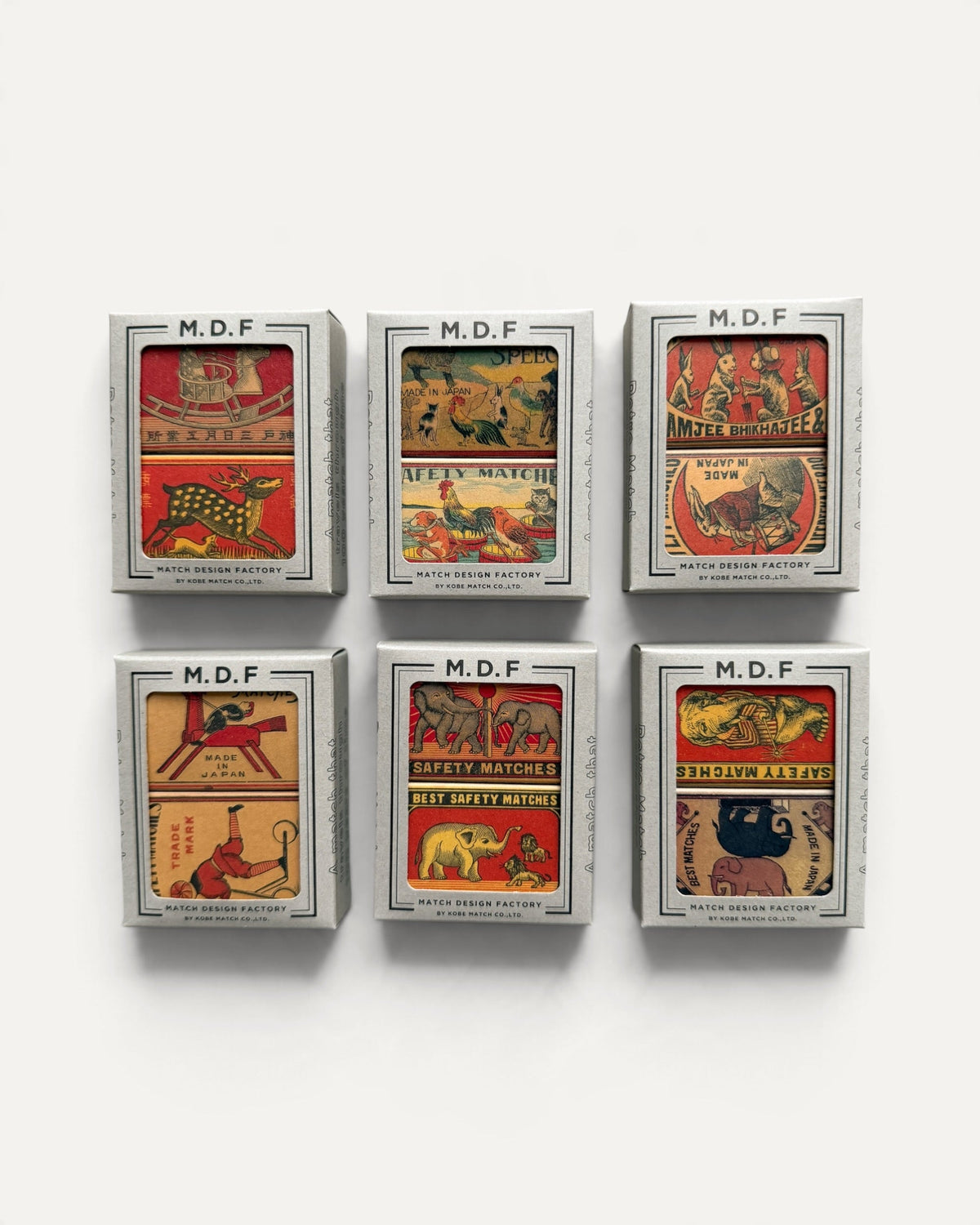 Kobe Match Co Safety Matches, Twin Box, Animals
