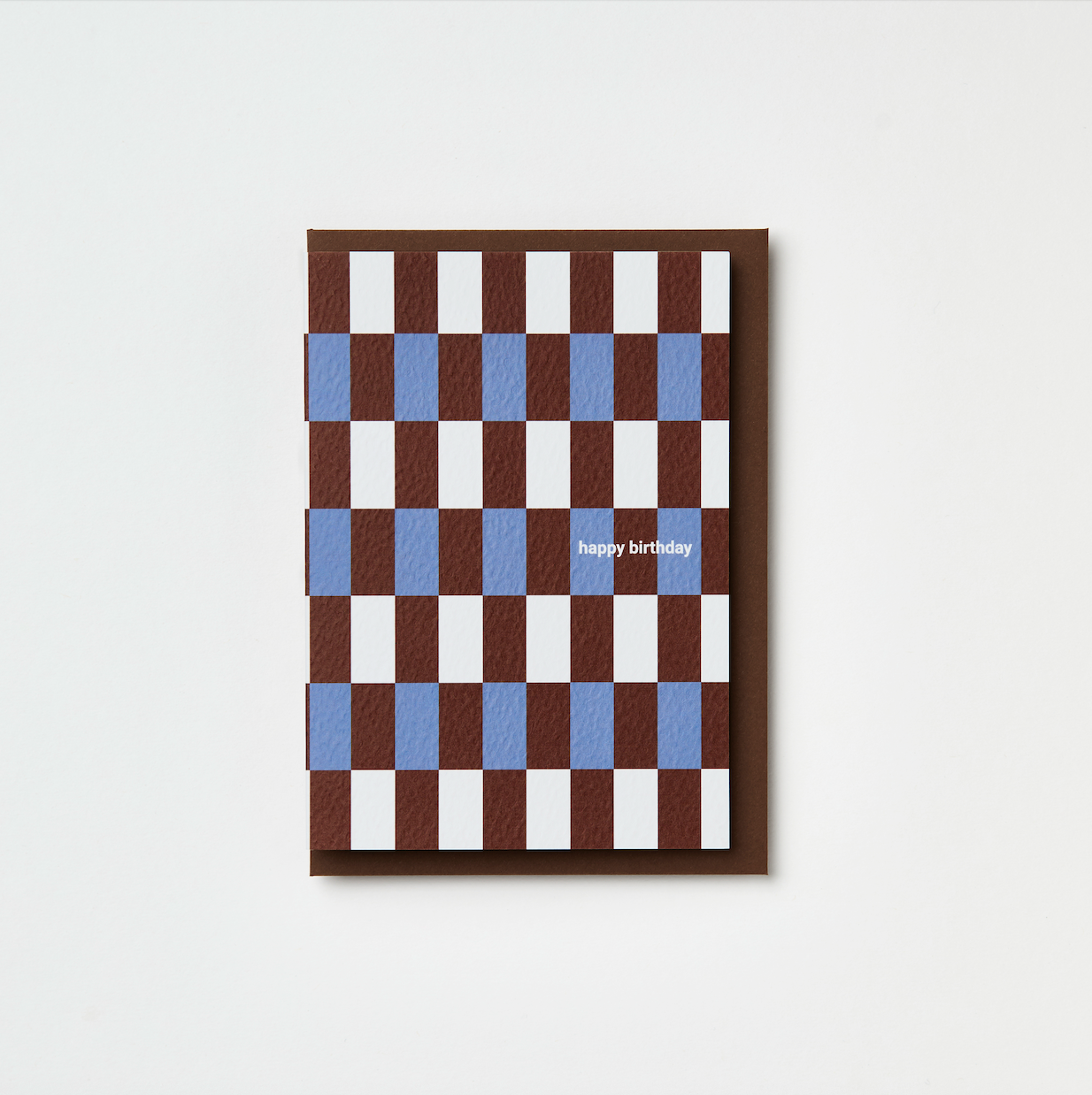 Kinshipped - Happy Birthday blue/burgundy brugge tile card