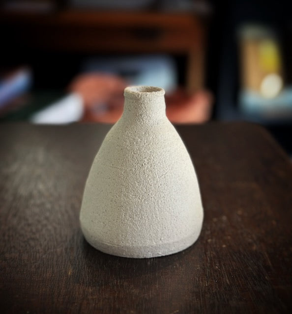 Emma Flaherty ceramics, White Vase/Urn, Small Tapered Narrow Neck