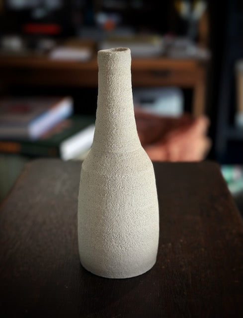 Emma Flaherty ceramics, White Vase Tall Narrow Neck
