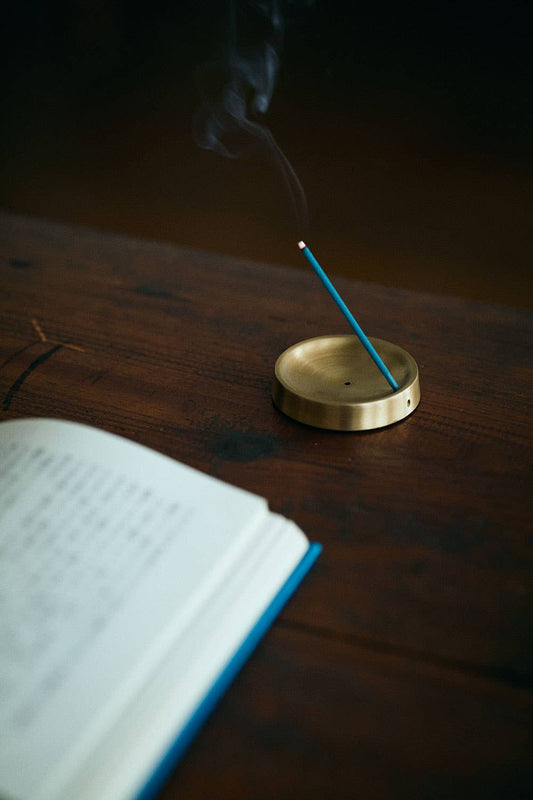 Fog Linen Work round brass incense stand